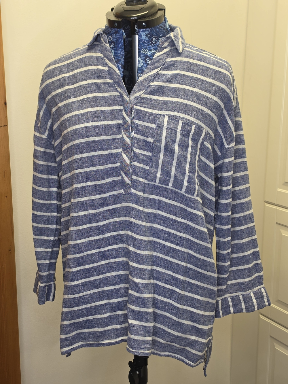 beachlunchlounge Navy and White Striped Tunic Shirt - Picture 4 of 7
